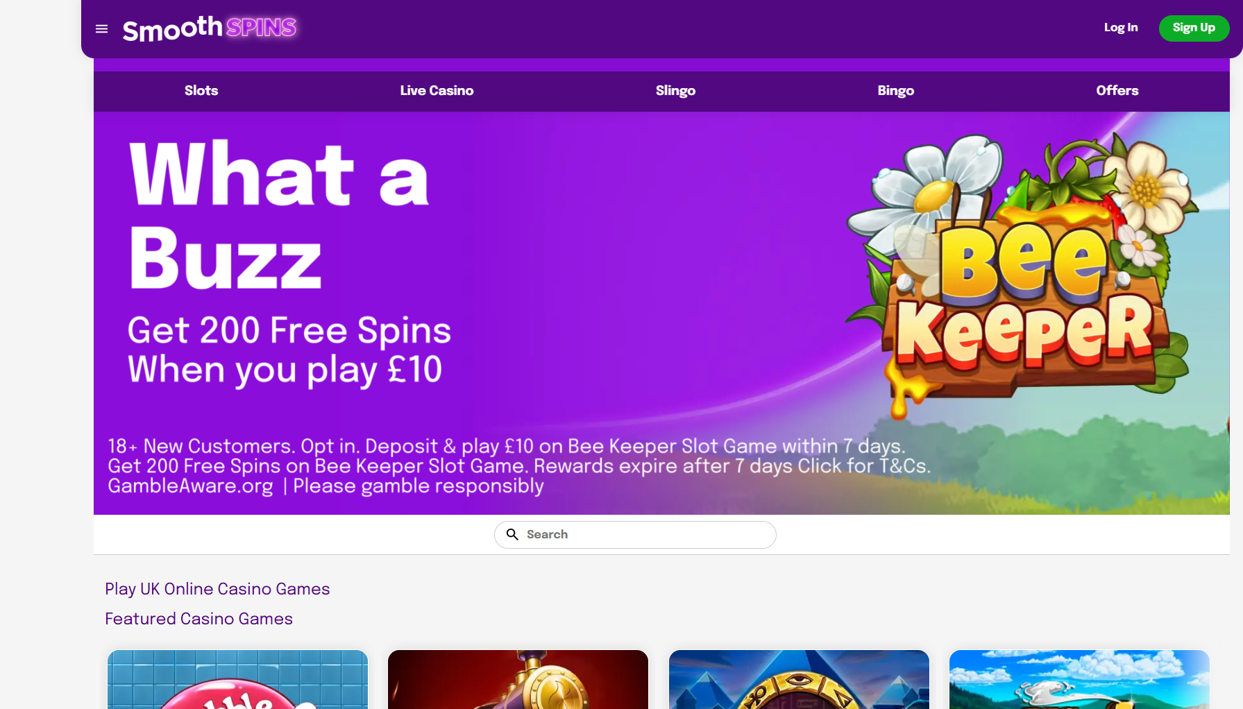 Smooth Spins website screenshot supplied in the operator article