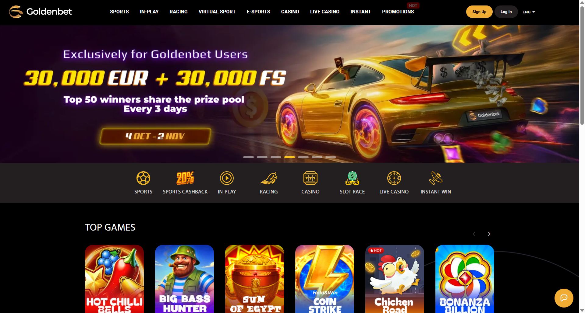 Goldenbet website screenshot supplied for the MyStake guide