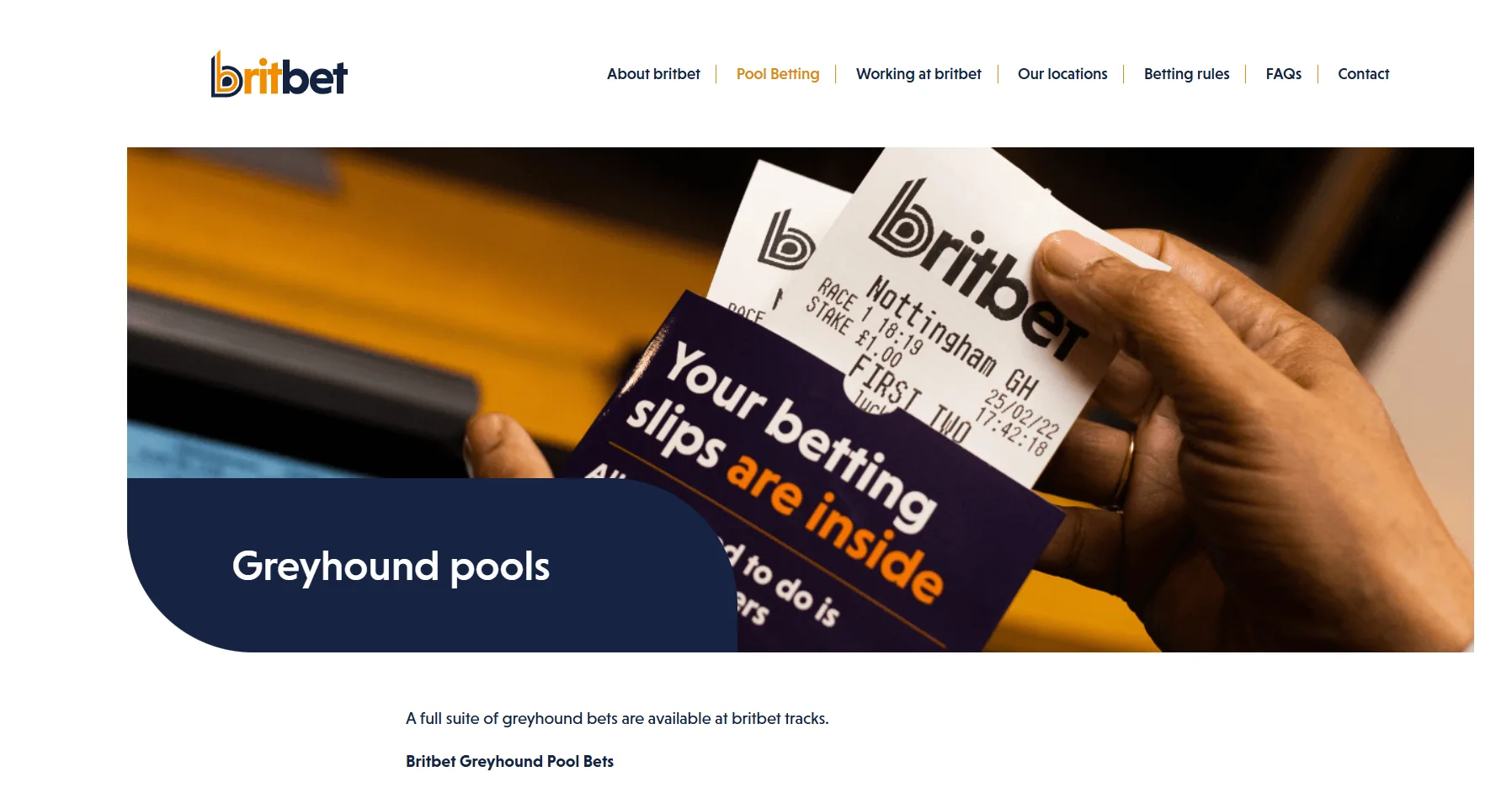 Greyhound pools homepage screenshot supplied in the ColossusBets Limited article