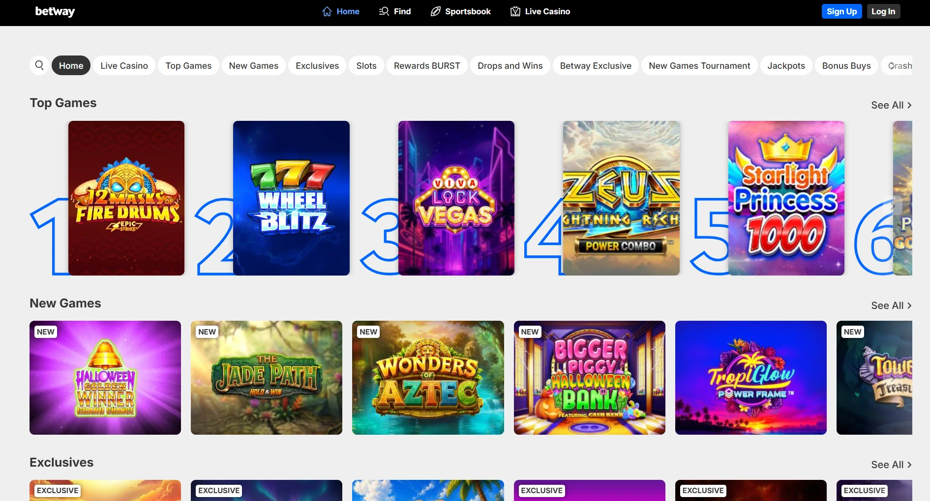 Betway Casino homepage screenshot supplied in the operator article