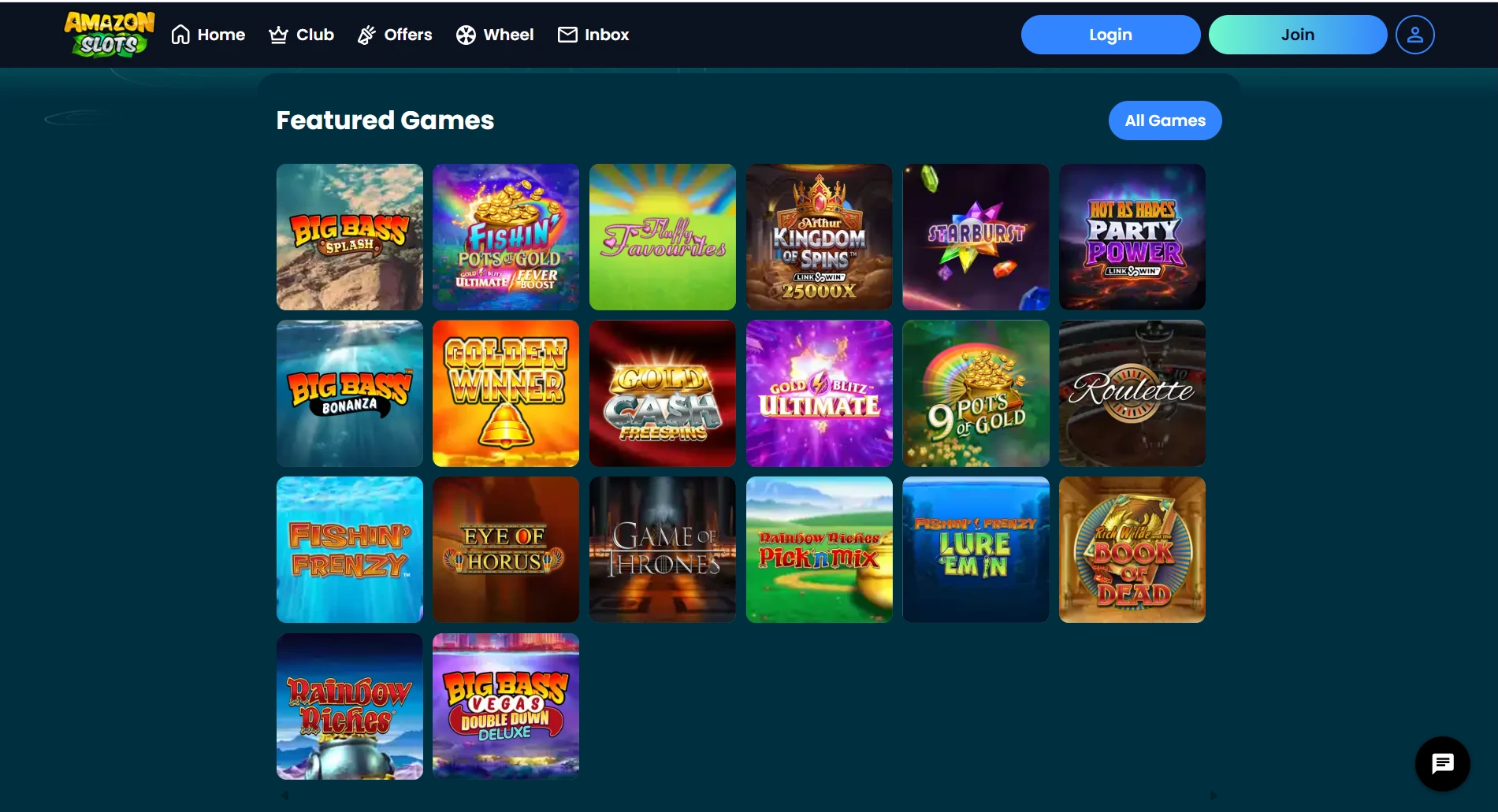 Amazon Slots website screenshot supplied in the operator article