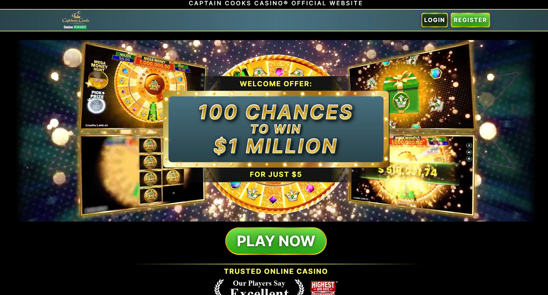 Captain Cooks Casino website screenshot supplied in the operator article