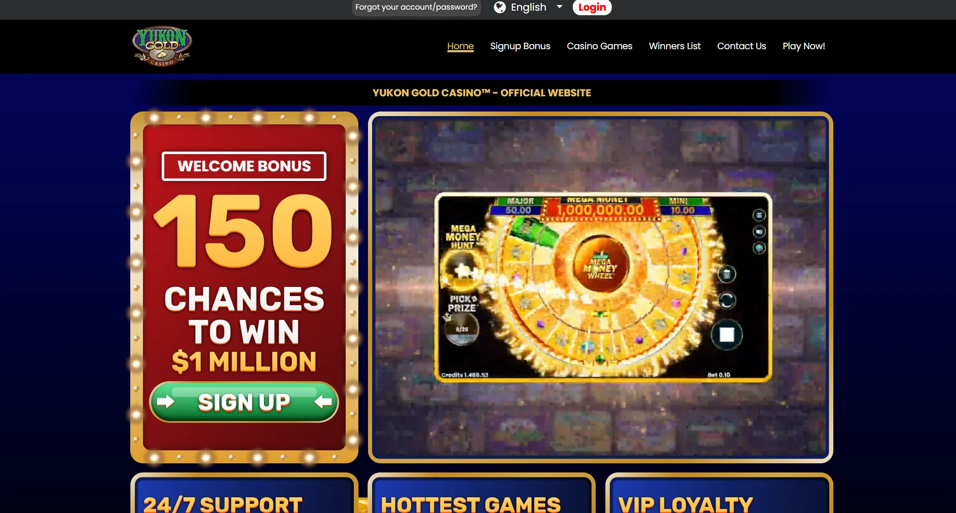 Yukon Gold Casino website screenshot supplied in the operator article