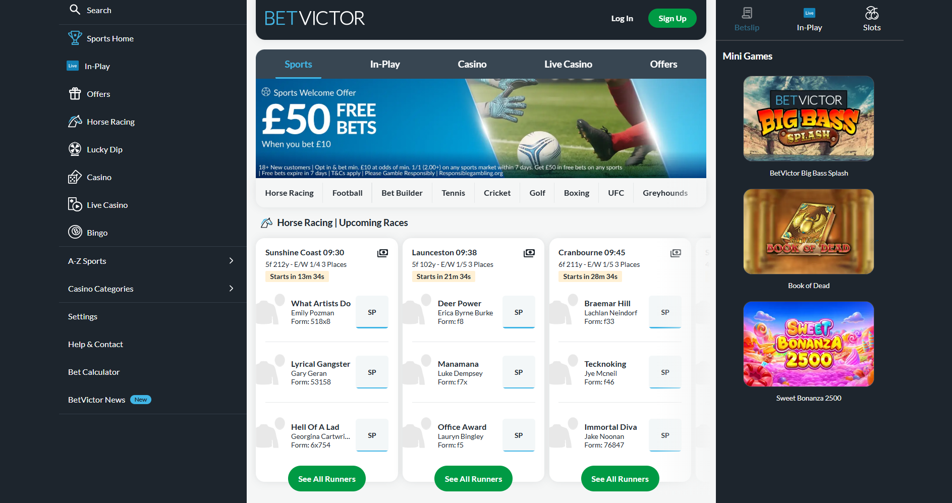BetVictor website screenshot supplied in the operator article