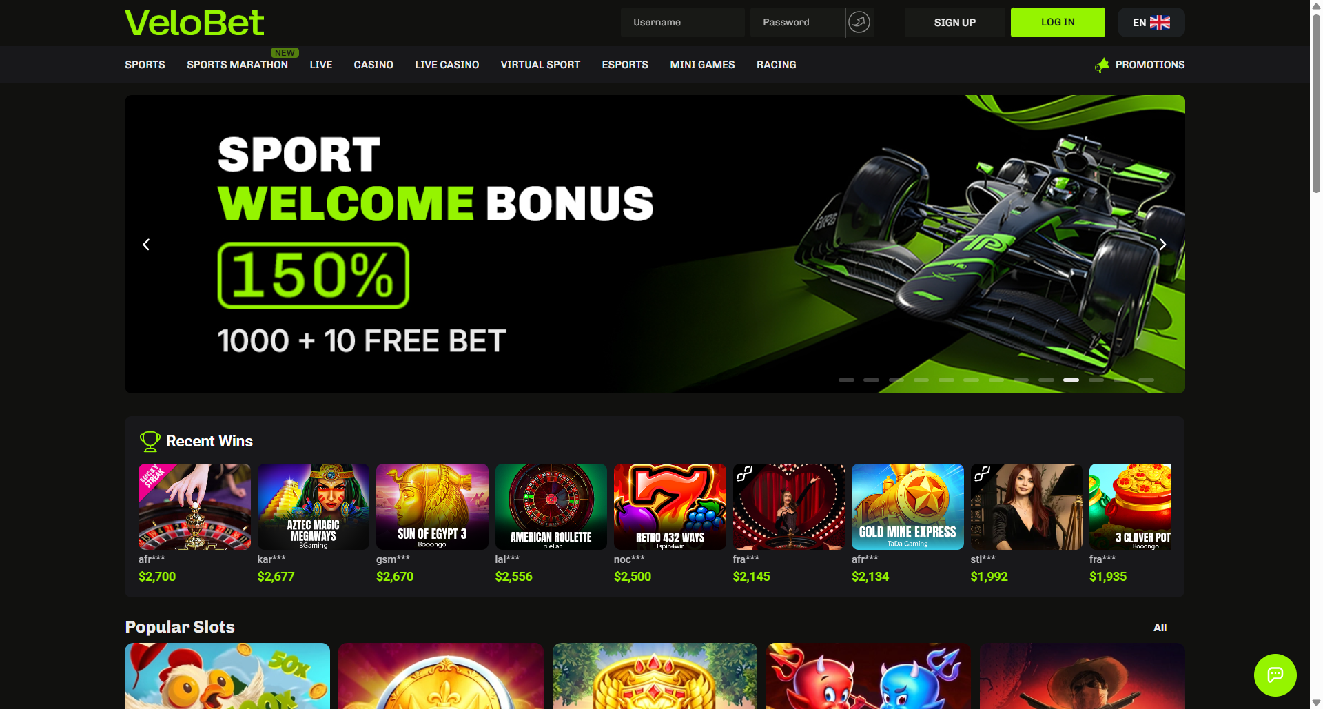 Velobet website screenshot supplied for the MyStake guide