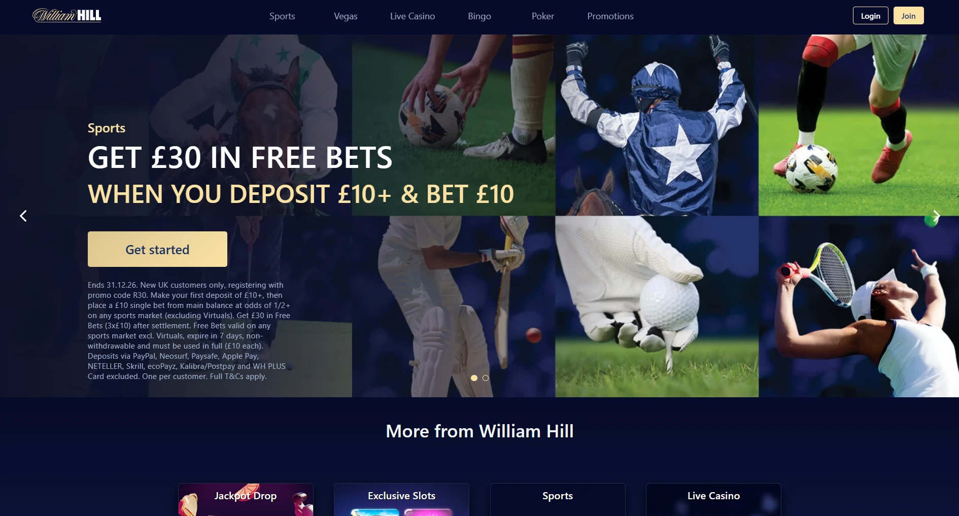 William Hill homepage screenshot supplied in the Evoke plc article