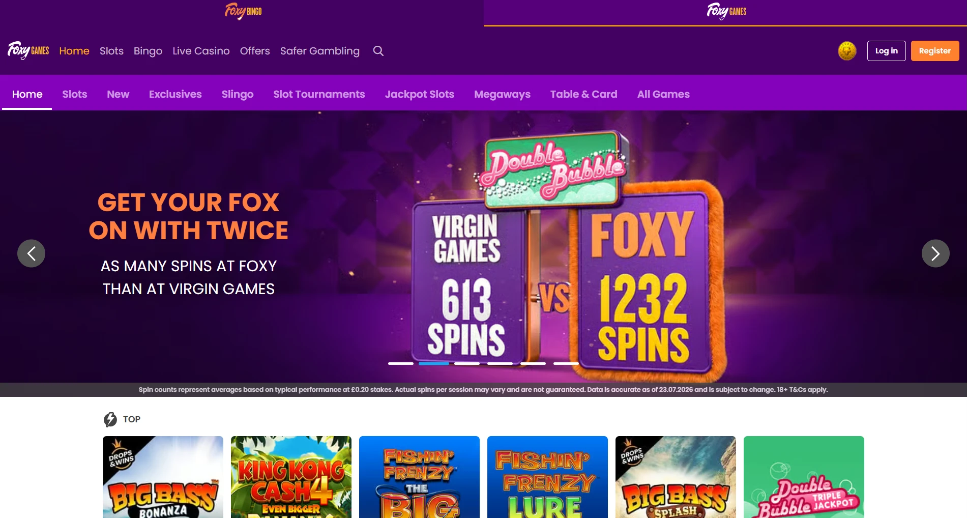 Foxy Games website screenshot supplied in the operator article