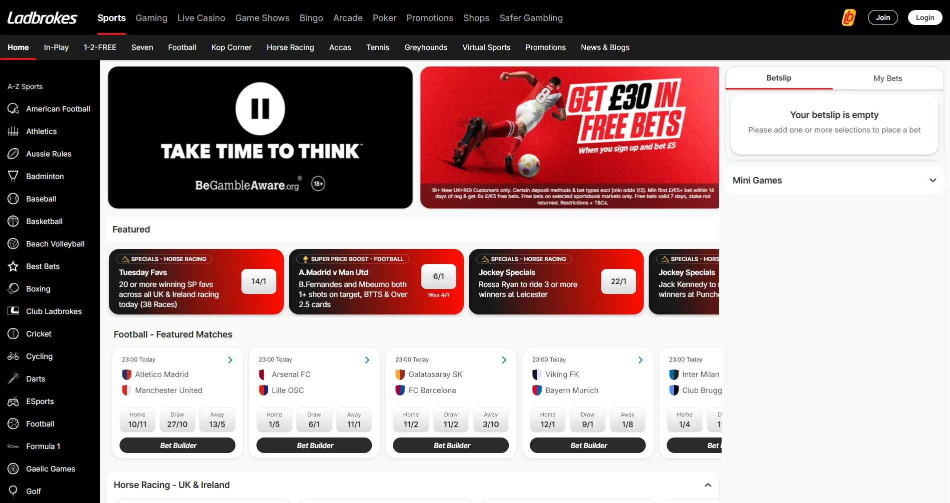 Ladbrokes website screenshot supplied in the operator article