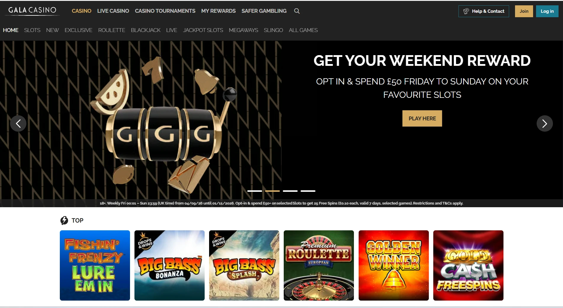 Gala Casino website screenshot supplied in the operator article